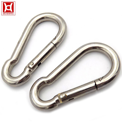 M5 Carabiner 304 Spring Stainless Steel Snap Hooks 5x50mm Anti Corrosion