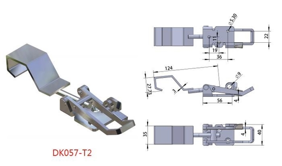 SPCC Self Locking Toggle Latch Lock SUS304 SUS316 With Side Keyhole