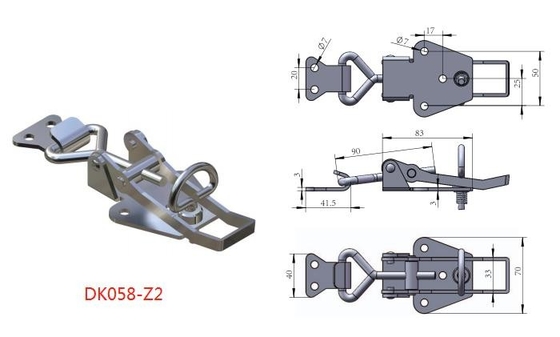 Cold Rolled Galvanized Adjustable Toggle Latches SS201 Installation Depth
