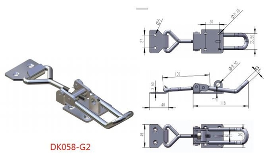 Galvanized Iron Adjustable Draw Latches Heavy Duty Wear Proof