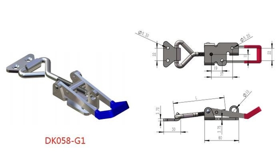 Antioxidant Polishing Adjustable Draw Latches Grip Draw Latch With Plastic Dip Handle