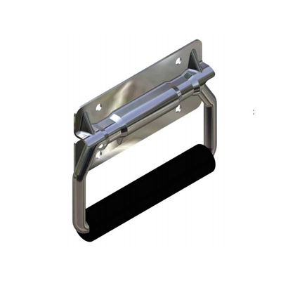 Steel Folding Pull Recessed Chest Handles Iron Galvanized With Rubber Grips
