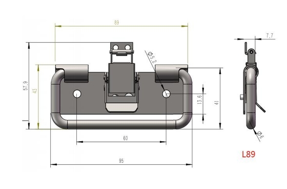 L89 Folding Chest Handles SUS201 Stainless Steel