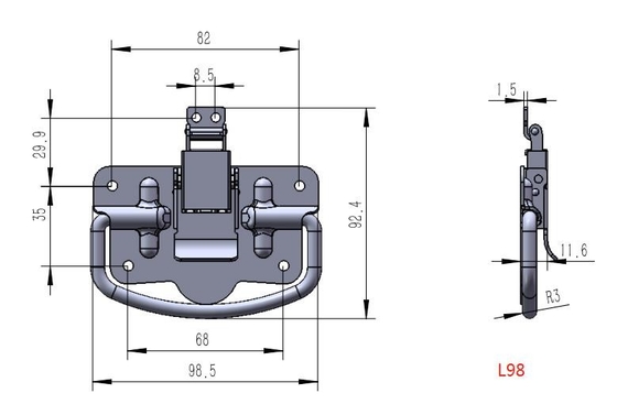 SS304 Heavy Duty Folding Stainless Steel Chest Handles Rustproof With Toggle Latch Lock
