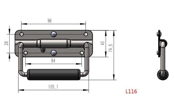 Electroplating Rubber Grips Heavy Duty Surface Mount Spring Loaded Handle