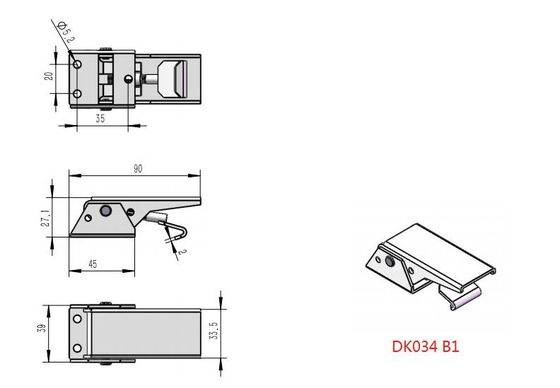 DK034B1 Steel Adjustable Toggle Latch For Industrial Applications Heavy Duty